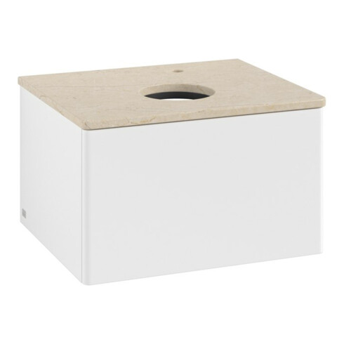 V&B Waschtischunterschrank ohne Frontstruktur -Beleuchtung Antao 60x36x50cm, HL, WBP botti., wh. m Lac