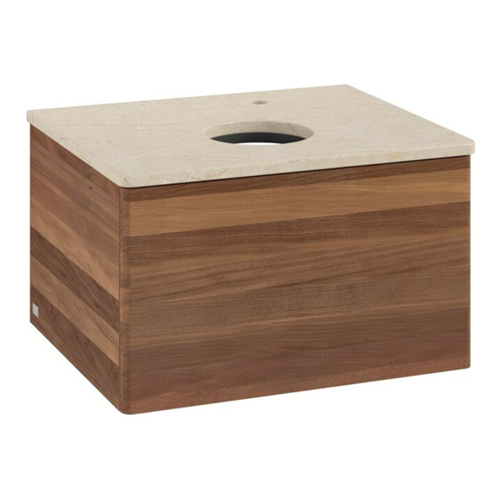 V&B Waschtischunterschrank ohne Frontstruktur -Beleuchtung Antao 60x36x50cm, HL, WBP-farbe botti., w. wal