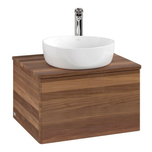 V&B Waschtischunterschrank ohne Frontstruktur -Beleuchtung Antao 60x36x50cm, HL, WBP-farbe w. wal, w. wal