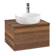 V&B Waschtischunterschrank ohne Frontstruktur -Beleuchtung Antao 60x36x50cm, HL, WBP-farbe w. wal, w. wal