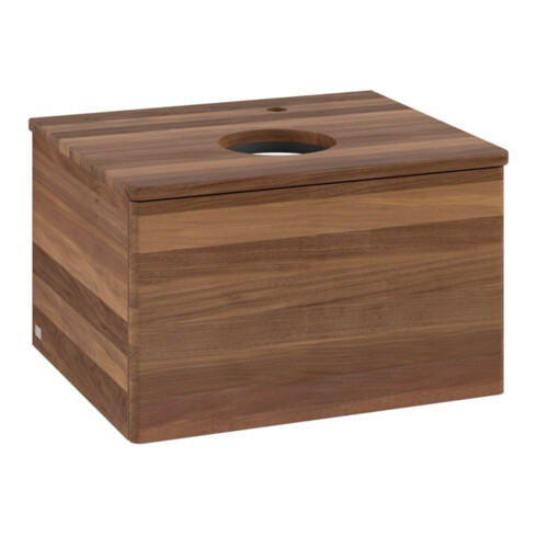 V&B Waschtischunterschrank ohne Frontstruktur -Beleuchtung Antao 60x36x50cm, HL, WBP-farbe w. wal, w. wal