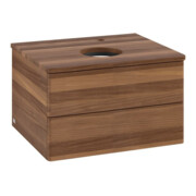 V&B Waschtischunterschrank ohne Frontstruktur -Beleuchtung Antao 60x36x50cm, HL, WBP-farbe w. wal, w. wal