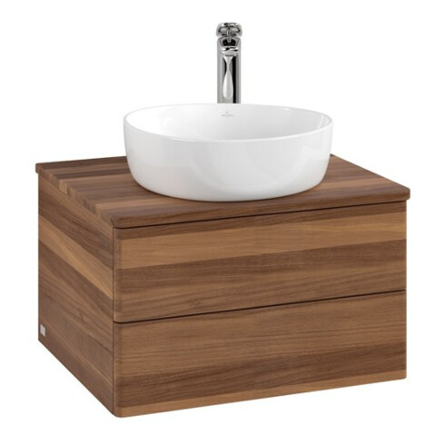 V&B Waschtischunterschrank ohne Frontstruktur -Beleuchtung Antao 60x36x50cm, HL, WBP-farbe w. wal, w. wal