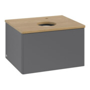 V&B Waschtischunterschrank ohne Frontstruktur -Beleuchtung Antao 60x36x50cm, HL, WBP hon. Oa, A m Lac