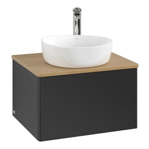 V&B Waschtischunterschrank ohne Frontstruktur -Beleuchtung Antao 60x36x50cm, HL, WBP hon. Oa, bla m Lac