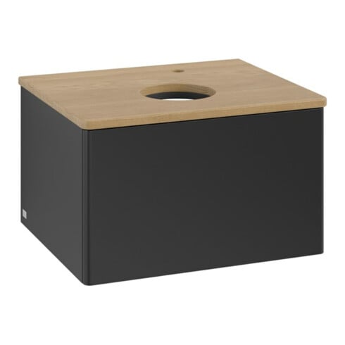 V&B Waschtischunterschrank ohne Frontstruktur -Beleuchtung Antao 60x36x50cm, HL, WBP hon. Oa, bla m Lac