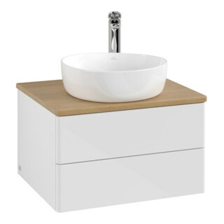 V&B Waschtischunterschrank ohne Frontstruktur -Beleuchtung Antao 60x36x50cm, HL, WBP hon. Oa, glo wh. Lac