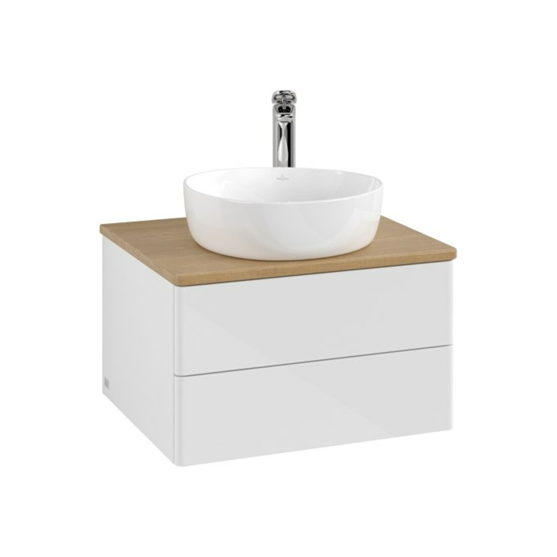V&B Waschtischunterschrank ohne Frontstruktur -Beleuchtung Antao 60x36x50cm, HL, WBP hon. Oa, glo wh. Lac