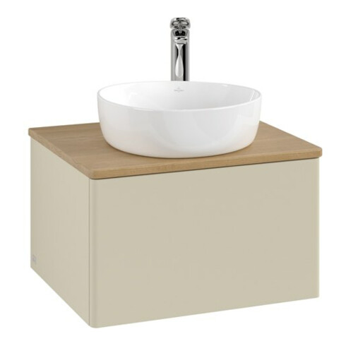 V&B Waschtischunterschrank ohne Frontstruktur -Beleuchtung Antao 60x36x50cm, HL, WBP hon. Oa, si Gr m Lac