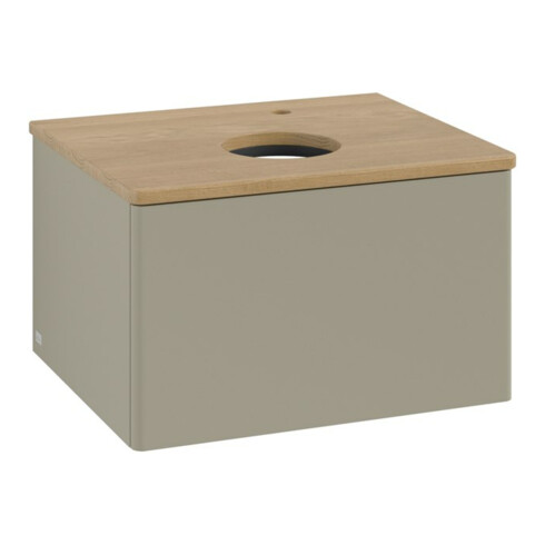 V&B Waschtischunterschrank ohne Frontstruktur -Beleuchtung Antao 60x36x50cm, HL, WBP hon. Oa, st Gr m Lac