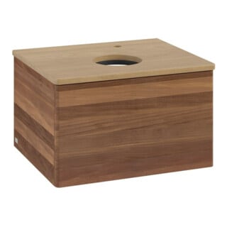 V&B Waschtischunterschrank ohne Frontstruktur -Beleuchtung Antao 60x36x50cm, HL, WBP hon. Oa, w. wal