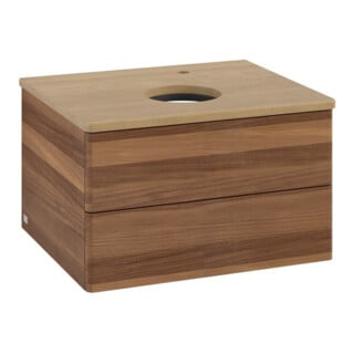 V&B Waschtischunterschrank ohne Frontstruktur -Beleuchtung Antao 60x36x50cm, HL, WBP hon. Oa, w. wal