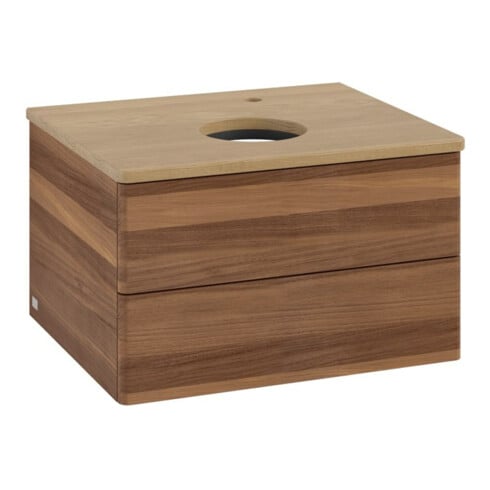 V&B Waschtischunterschrank ohne Frontstruktur -Beleuchtung Antao 60x36x50cm, HL, WBP hon. Oa, w. wal