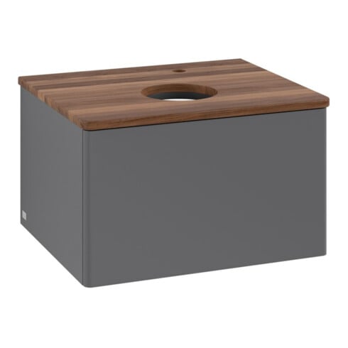 V&B Waschtischunterschrank ohne Frontstruktur -Beleuchtung Antao 60x36x50cm, HL, WBP w wa, Anthrac. m Lac