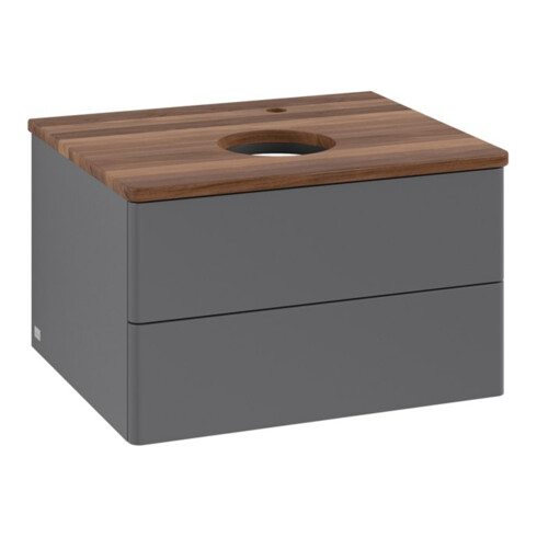 V&B Waschtischunterschrank ohne Frontstruktur -Beleuchtung Antao 60x36x50cm, HL, WBP w wa, Anthrac. m Lac