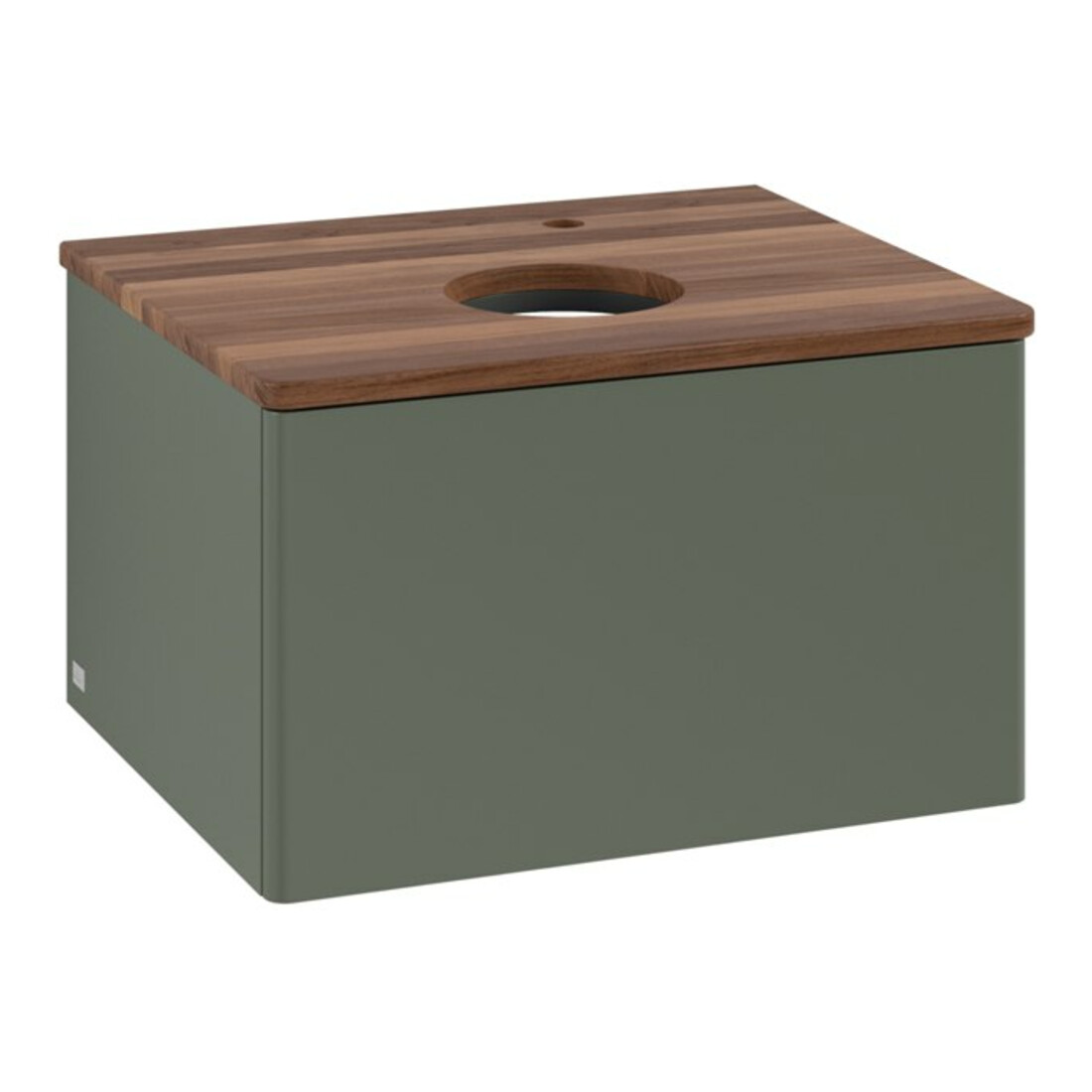 V&B Waschtischunterschrank ohne Frontstruktur -Beleuchtung Antao 60x36x50cm, HL, WBP w wa, lea gre. m Lac