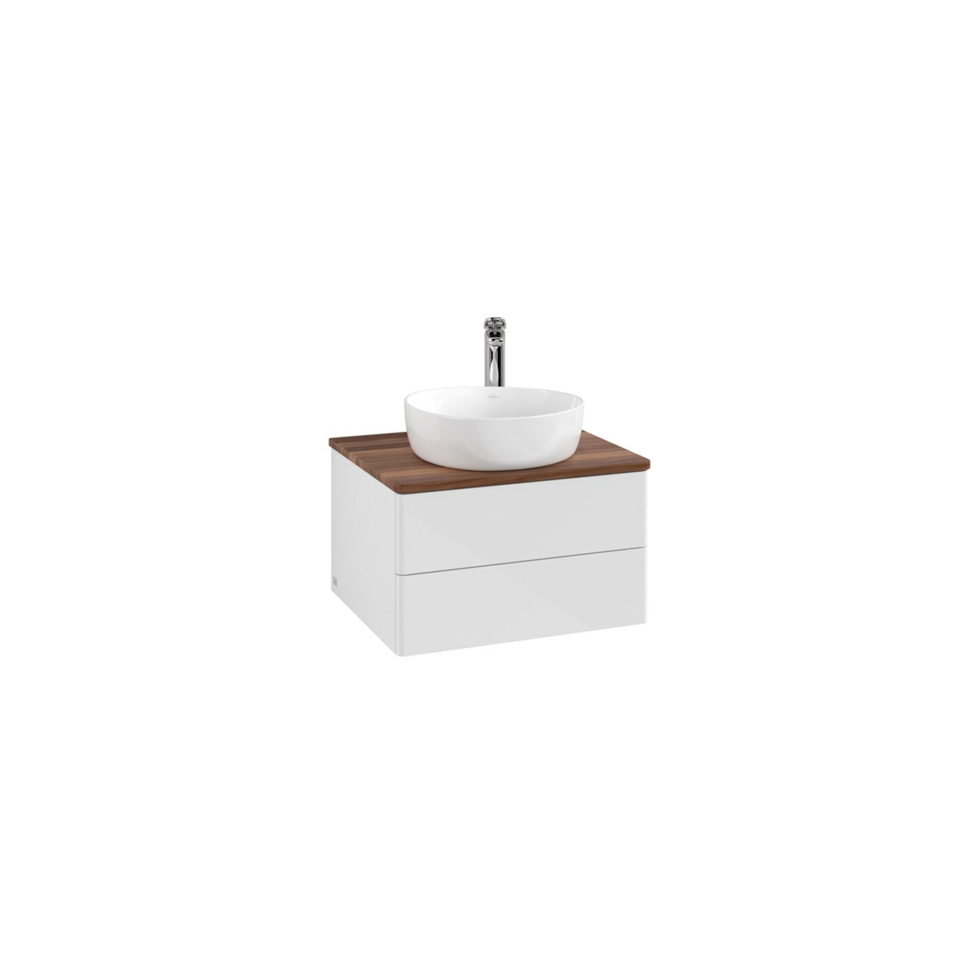 V&B Waschtischunterschrank ohne Frontstruktur -Beleuchtung Antao 60x36x50cm, HL, WBP w. wal, glo wh. Lac ; Villeroy & Boch