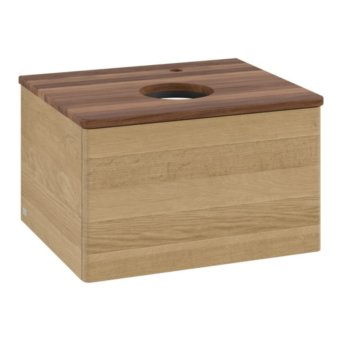 V&B Waschtischunterschrank ohne Frontstruktur -Beleuchtung Antao 60x36x50cm, HL, WBP w. wal, hon. Oa