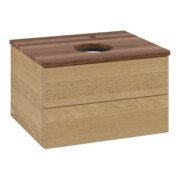 V&B Waschtischunterschrank ohne Frontstruktur -Beleuchtung Antao 60x36x50cm, HL, WBP w. wal, hon. Oa