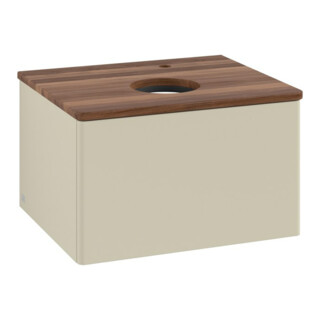 V&B Waschtischunterschrank ohne Frontstruktur -Beleuchtung Antao 60x36x50cm, HL, WBP w. wal, si Gr m Lac