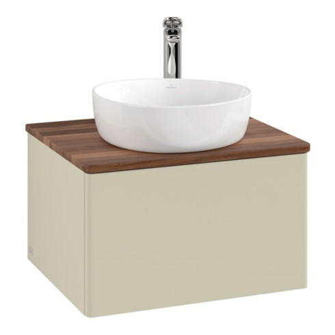 V&B Waschtischunterschrank ohne Frontstruktur -Beleuchtung Antao 60x36x50cm, HL, WBP w. wal, si Gr m Lac