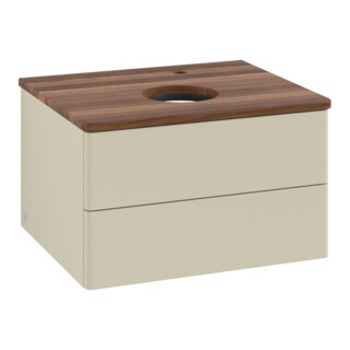 V&B Waschtischunterschrank ohne Frontstruktur -Beleuchtung Antao 60x36x50cm, HL, WBP w. wal, si Gr m Lac