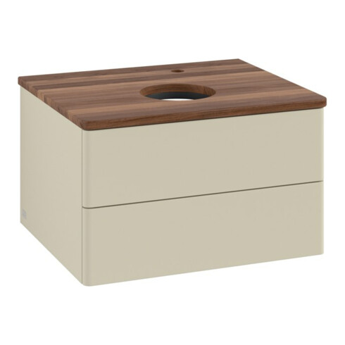 V&B Waschtischunterschrank ohne Frontstruktur -Beleuchtung Antao 60x36x50cm, HL, WBP w. wal, si Gr m Lac