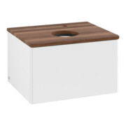 V&B Waschtischunterschrank ohne Frontstruktur -Beleuchtung Antao 60x36x50cm, HL, WBP w. wal, wh. m Lac