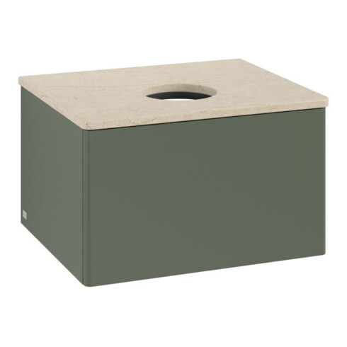 V&B Waschtischunterschrank ohne Frontstruktur -Beleuchtung Antao 60x36x50cm, WBP botti., lea gre. m Lac
