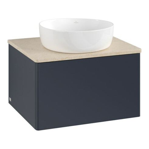 V&B Waschtischunterschrank ohne Frontstruktur -Beleuchtung Antao 60x36x50cm, WBP botti., md bl. m Lac