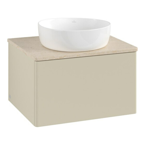 V&B Waschtischunterschrank ohne Frontstruktur -Beleuchtung Antao 60x36x50cm, WBP botti., si Gr m Lac