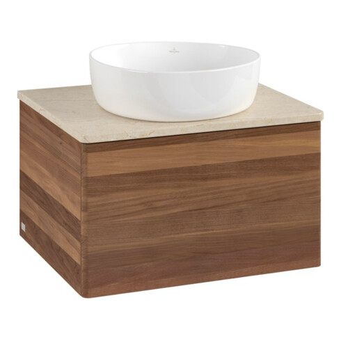 V&B Waschtischunterschrank ohne Frontstruktur -Beleuchtung Antao 60x36x50cm, WBP-farbe botti., w. walnut