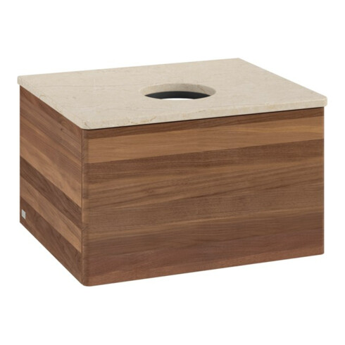 V&B Waschtischunterschrank ohne Frontstruktur -Beleuchtung Antao 60x36x50cm, WBP-farbe botti., w. walnut