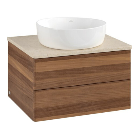 V&B Waschtischunterschrank ohne Frontstruktur -Beleuchtung Antao 60x36x50cm, WBP-farbe botti., w. walnut