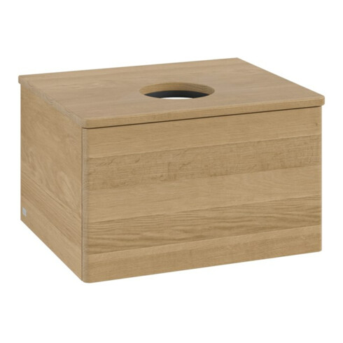 V&B Waschtischunterschrank ohne Frontstruktur -Beleuchtung Antao 60x36x50cm, WBP-farbe hon. Oa, honey oak