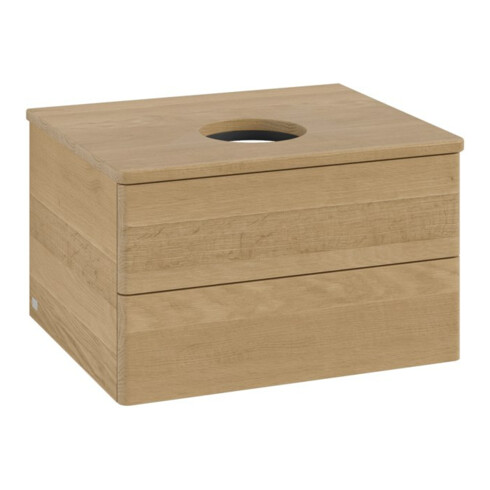 V&B Waschtischunterschrank ohne Frontstruktur -Beleuchtung Antao 60x36x50cm, WBP-farbe hon. Oa, honey oak