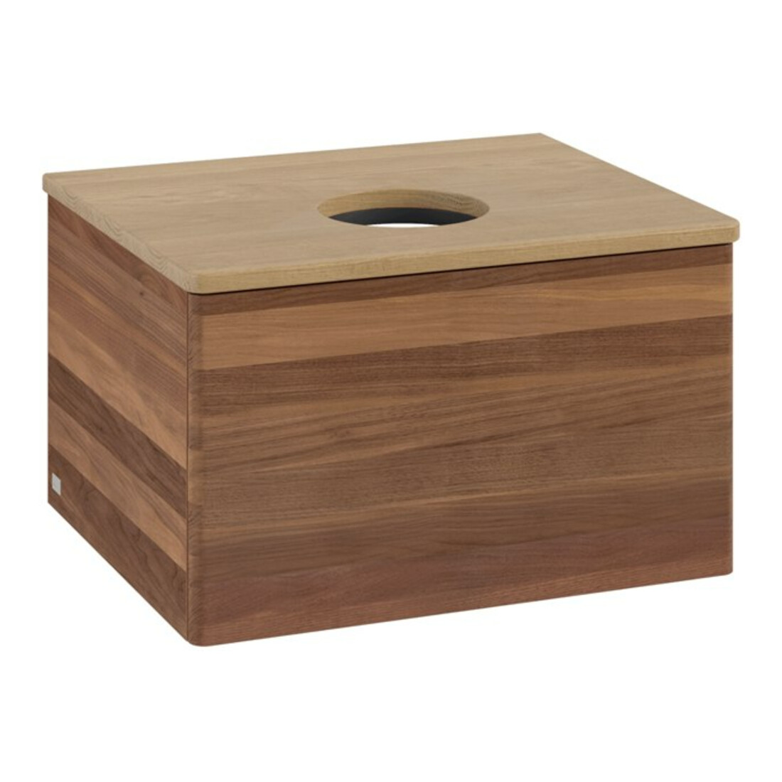 V&B Waschtischunterschrank ohne Frontstruktur -Beleuchtung Antao 60x36x50cm, WBP-farbe hon. Oa, w. walnut