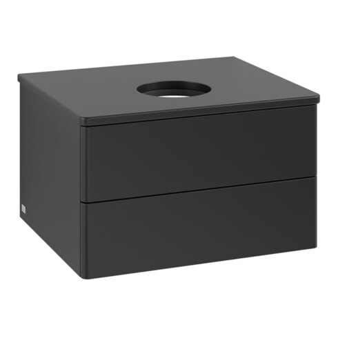 V&B Waschtischunterschrank ohne Frontstruktur -Beleuchtung Antao 60x36x50cm, WBP-farbe Lac, bla m lacquer