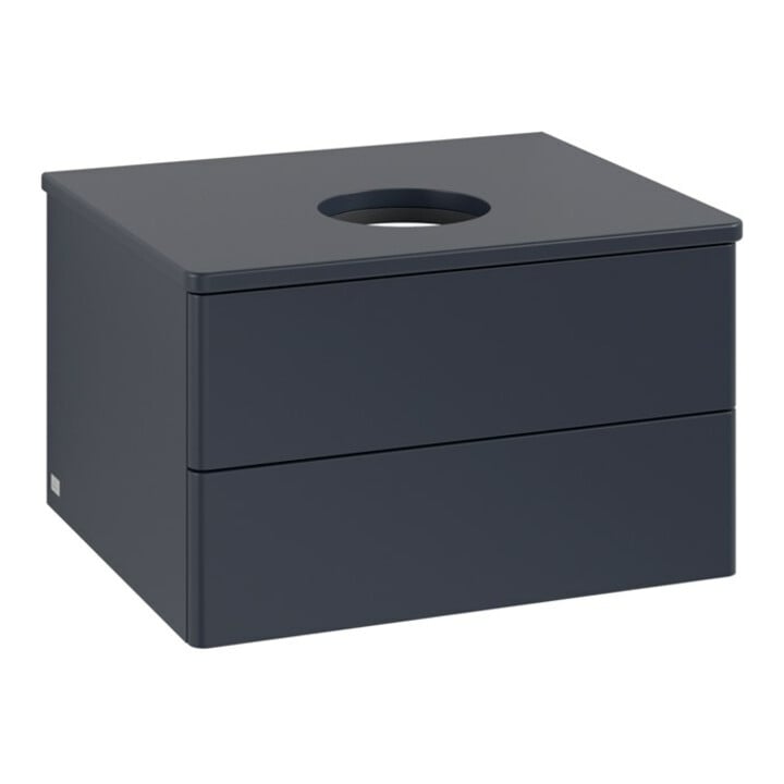 V&B Waschtischunterschrank ohne Frontstruktur -Beleuchtung Antao 60x36x50cm, WBP-farbe Lac, md bl. m Lac