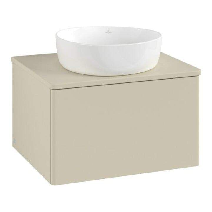 V&B Waschtischunterschrank ohne Frontstruktur -Beleuchtung Antao 60x36x50cm, WBP-farbe Lac, si Gr m Lac