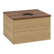 V&B Waschtischunterschrank ohne Frontstruktur -Beleuchtung Antao 60x36x50cm, WBP-farbe w. wal, honey oak