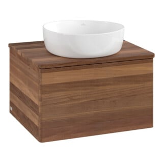V&B Waschtischunterschrank ohne Frontstruktur -Beleuchtung Antao 60x36x50cm, WBP-farbe w. wal, w. walnut