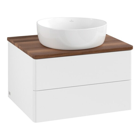 V&B Waschtischunterschrank ohne Frontstruktur -Beleuchtung Antao 60x36x50cm, WBP-farbe w. wal, wh. m Lac