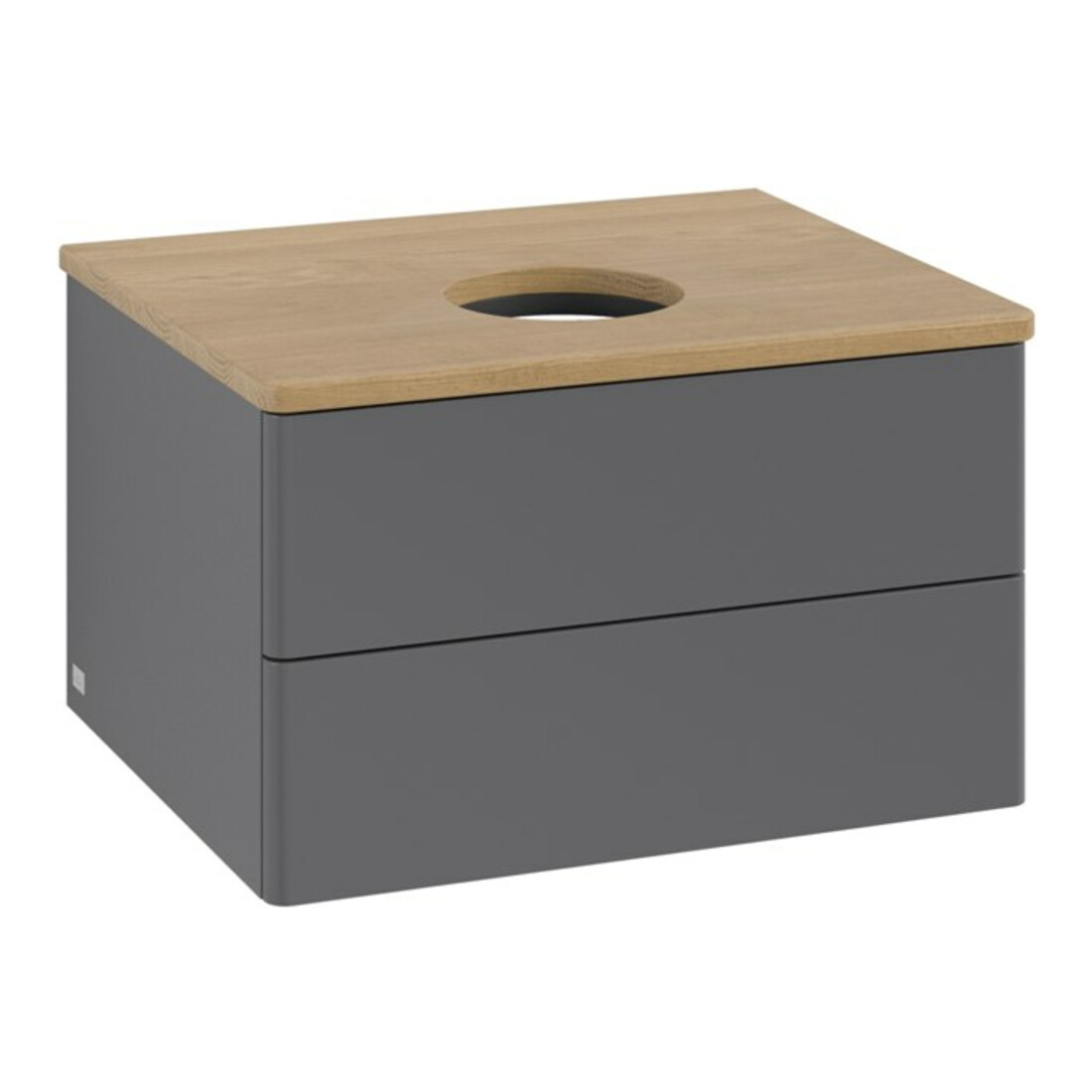 V&B Waschtischunterschrank ohne Frontstruktur -Beleuchtung Antao 60x36x50cm, WBP hon. Oa, Anthrac. m Lac