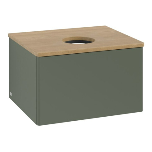 V&B Waschtischunterschrank ohne Frontstruktur -Beleuchtung Antao 60x36x50cm, WBP hon. Oa, lea gre. m Lac