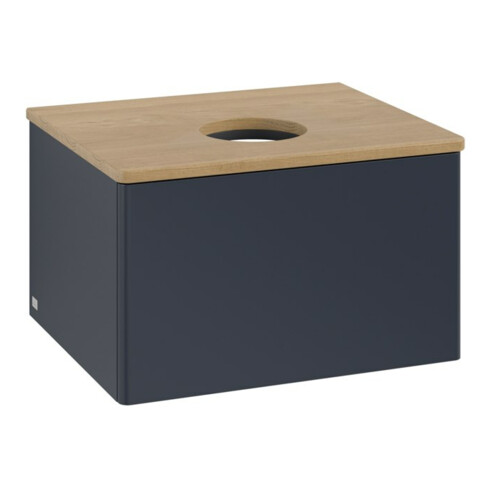 V&B Waschtischunterschrank ohne Frontstruktur -Beleuchtung Antao 60x36x50cm, WBP hon. Oa, md bl. m Lac