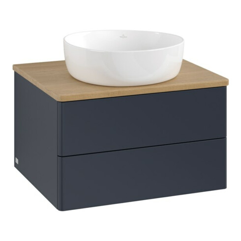 V&B Waschtischunterschrank ohne Frontstruktur -Beleuchtung Antao 60x36x50cm, WBP hon. Oa, md bl. m Lac