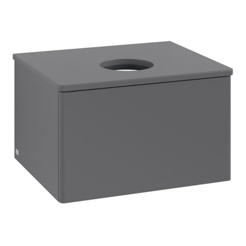V&B Waschtischunterschrank ohne Frontstruktur -Beleuchtung Antao 60x36x50cm, WBP Lac, Anthrac. m Lac
