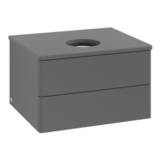 V&B Waschtischunterschrank ohne Frontstruktur -Beleuchtung Antao 60x36x50cm, WBP Lac, Anthrac. m Lac