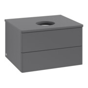 V&B Waschtischunterschrank ohne Frontstruktur -Beleuchtung Antao 60x36x50cm, WBP Lac, Anthrac. m Lac